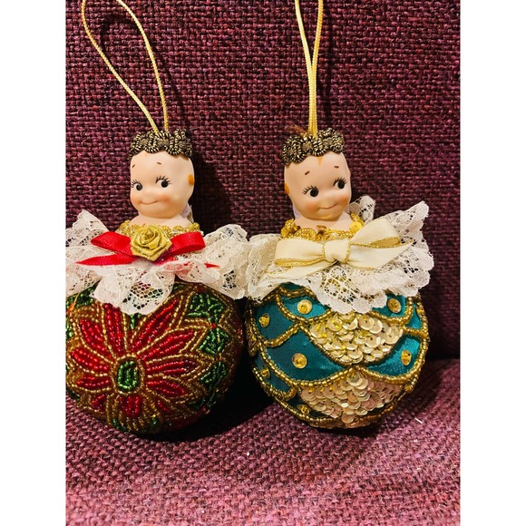 Vintage Handmade Doll head ornament